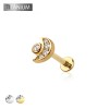 IMPLANT GRADE TITANIUM THREADLESS PUSH IN CZ MOON LABRET STUD SET